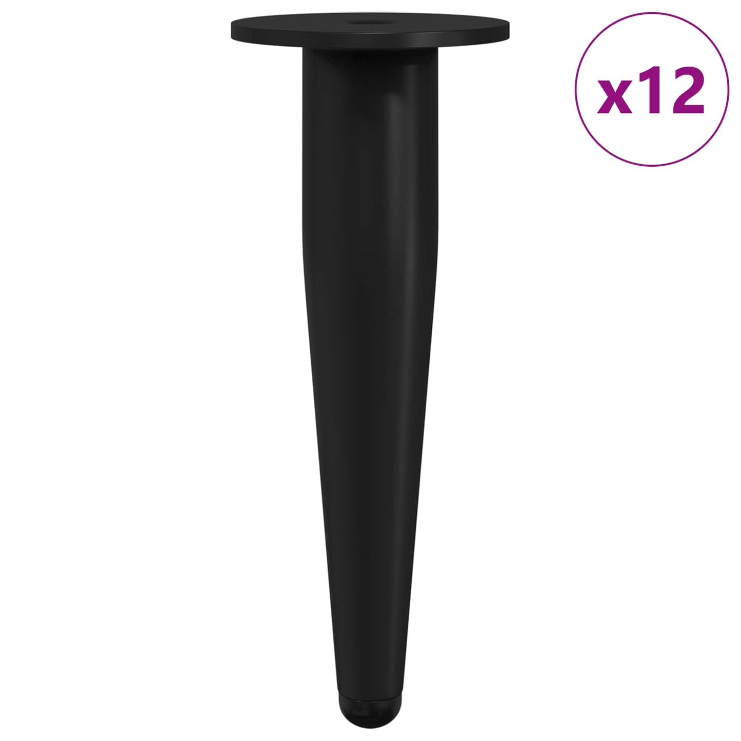 Møbelben 12 pcs Sort Ø 40 x 98 mm Jern