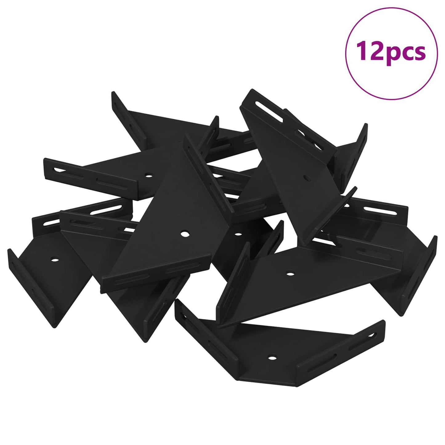 Hjørnebeslag 12 pcs Sort 138,5 x 50,5 x 16 mm Jern