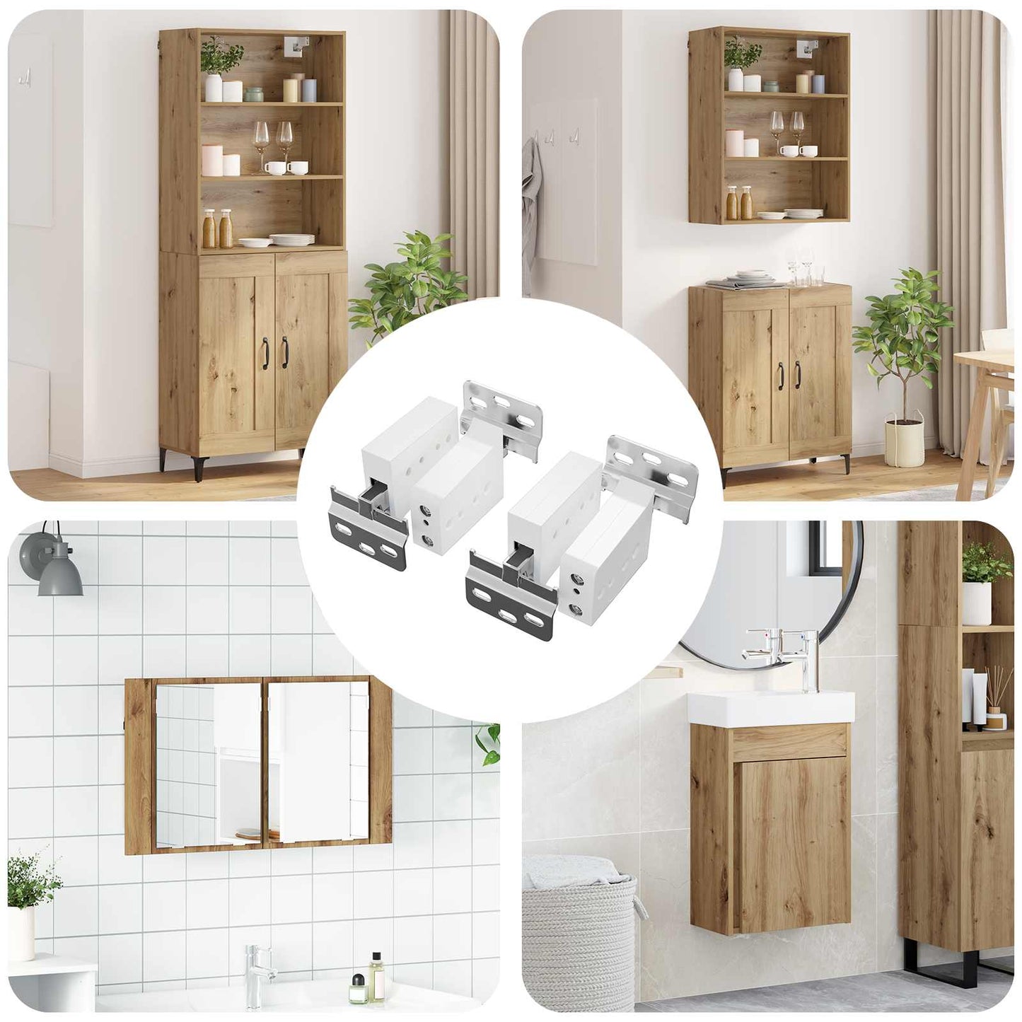 Kabinet hængende beslag 2 pcs Hvid 70 x 48 x 19 mm