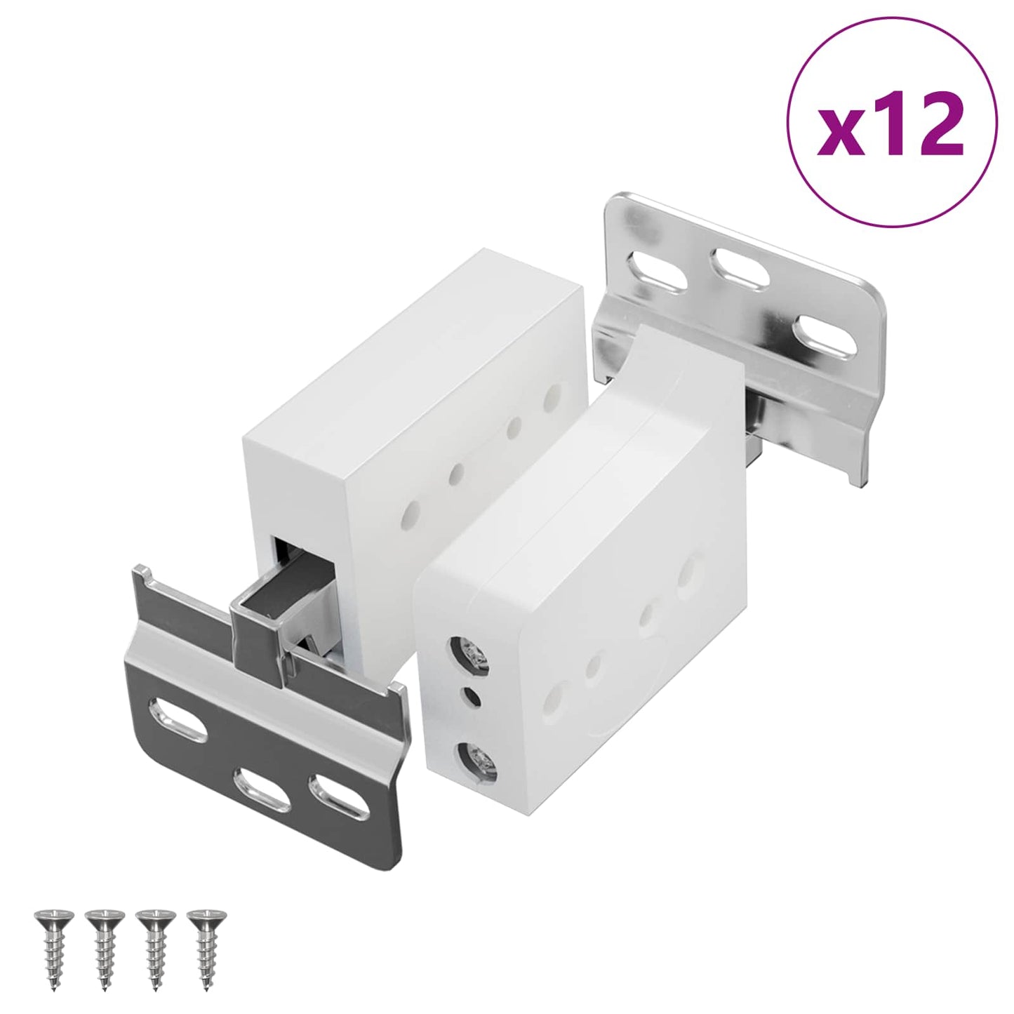 Kabinet hængende beslag 12 pcs Hvid 70 x 48 x 19 mm