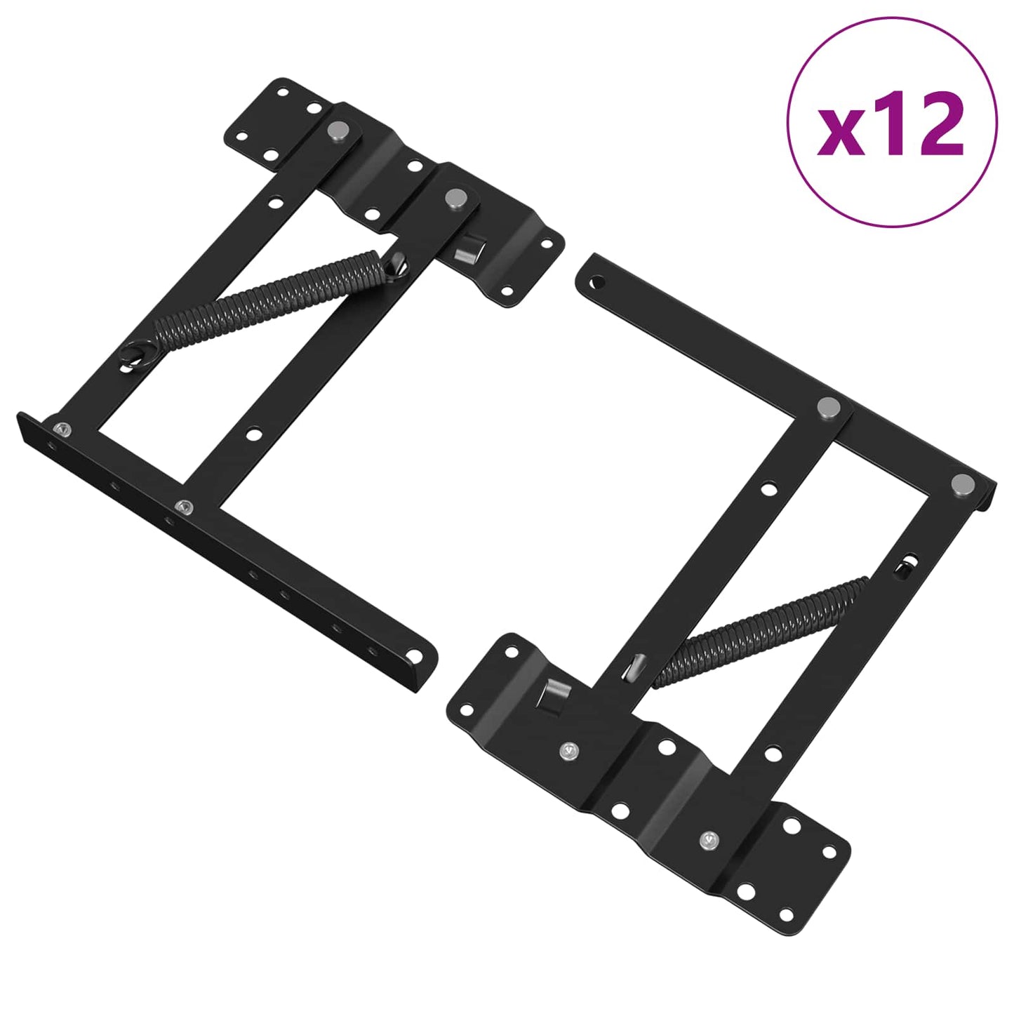 Sengehejs mekanisme 12 pcs Sort 340 x 95 x 40 mm Jern