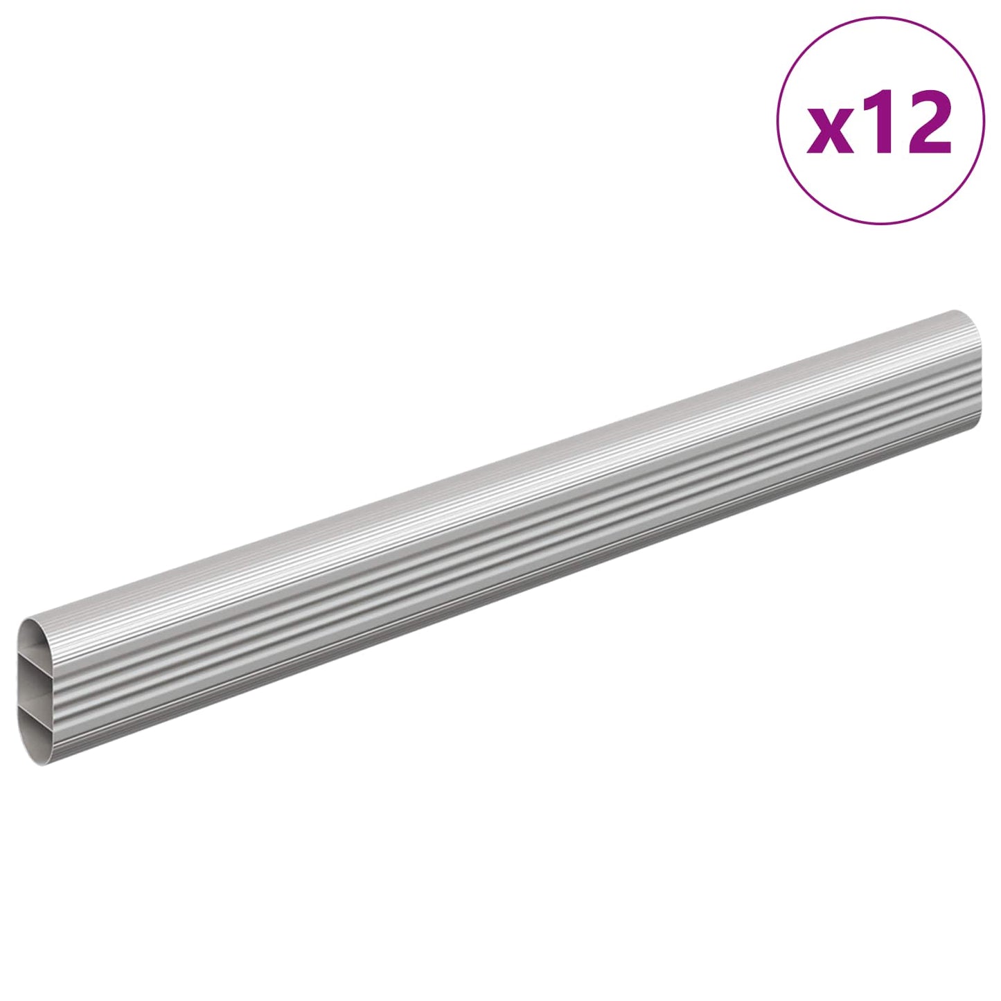 Skab Stang 12 pcs Sølv 264 x 15 x 29 mm Aluminiumlegering