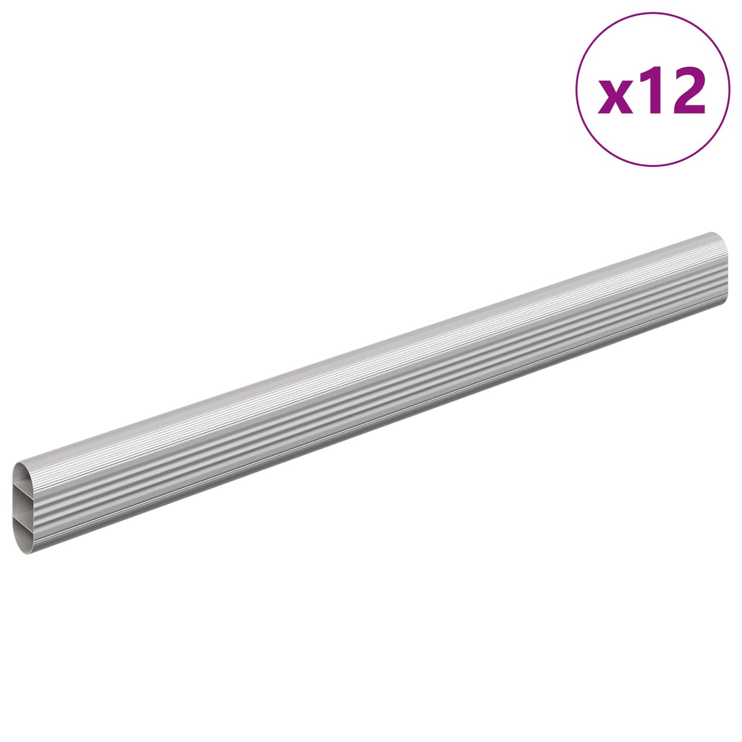 Skab Stang 12 pcs Sølv 316 x 15 x 29 mm Aluminiumlegering