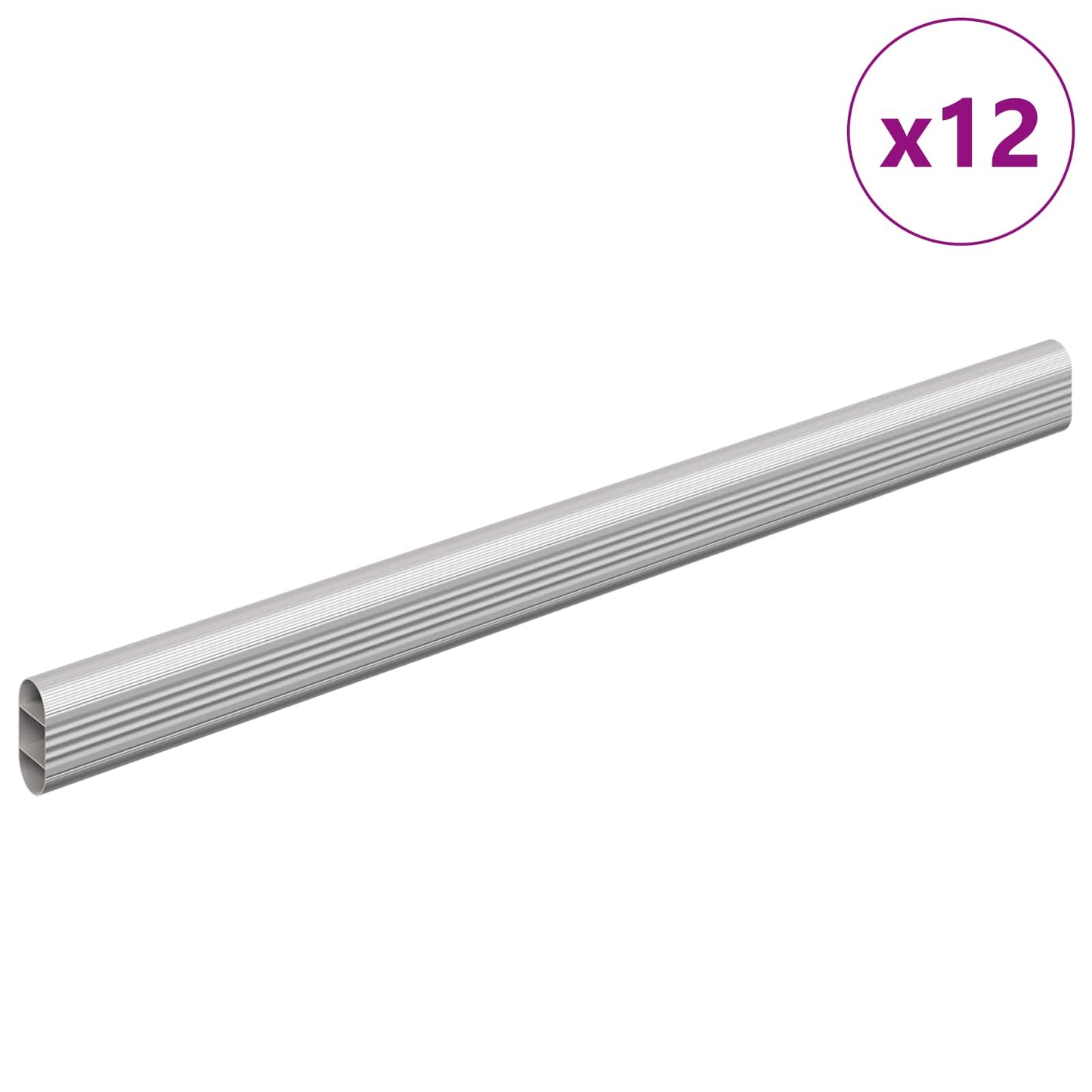 Skab Stang 12 pcs Sølv 371,5 x 15 x 29 mm Aluminiumlegering
