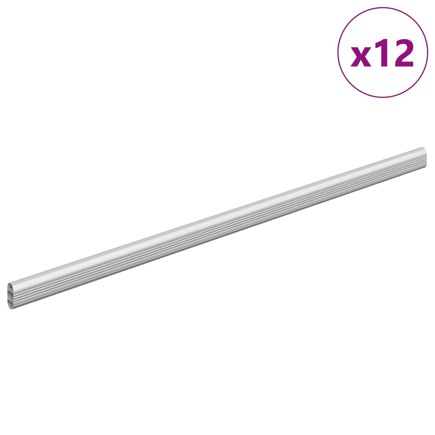 Skab Stang 12 pcs Sølv 472 x 15 x 29 mm Aluminiumlegering