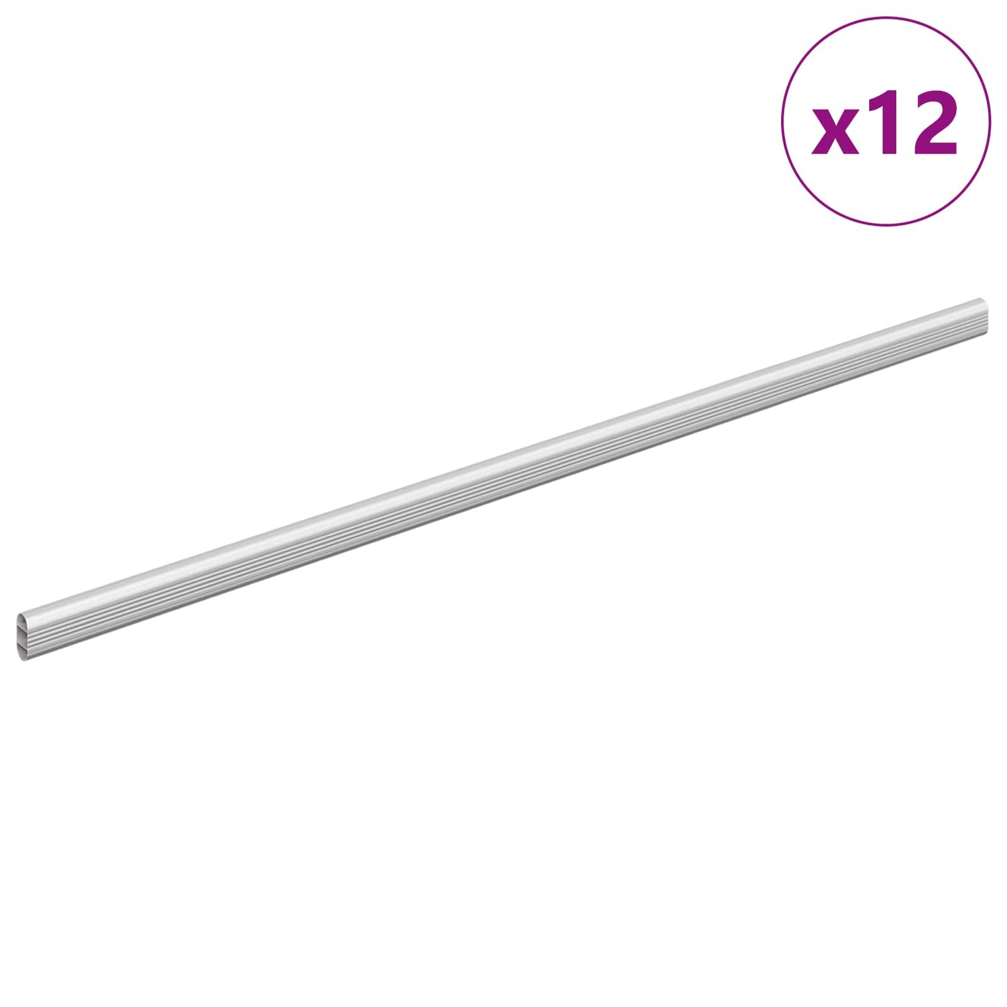 Skab Stang 12 pcs Sølv 764 x 15 x 29 mm Aluminiumlegering