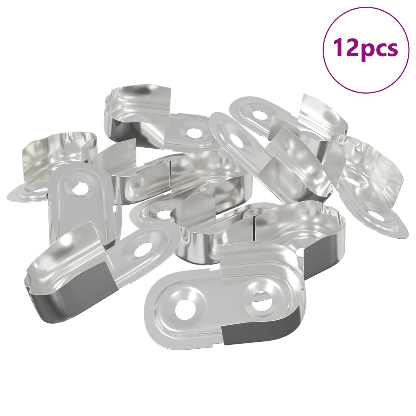 Krog til skabstang 12 pcs Hvid Zink 40 x 18 x 10 mm Jern