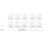 Spejl Lygter 12 pcs Hvid 4.5 x 4.5 x 4.8 cm Plastik