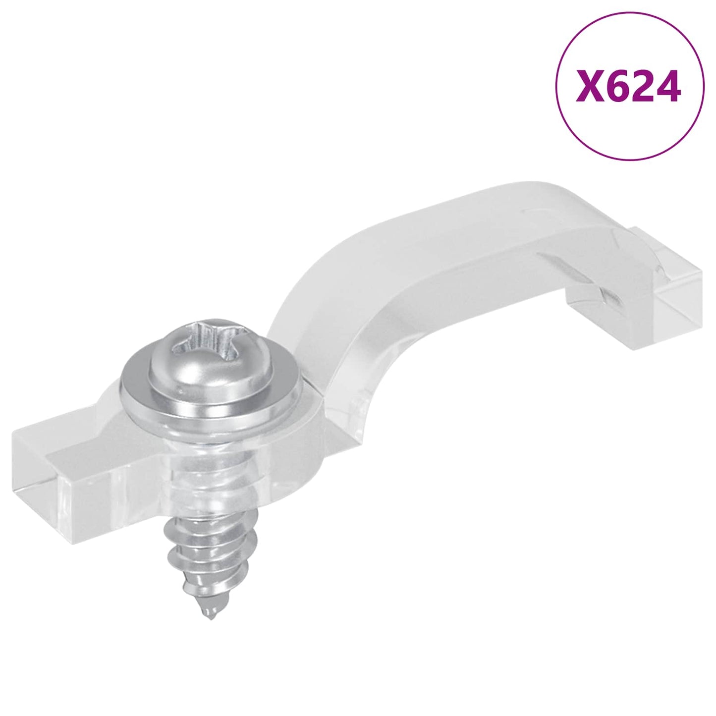LED Strip Clips 23,8 mm 12 pcs Transparent Plastik og Jern