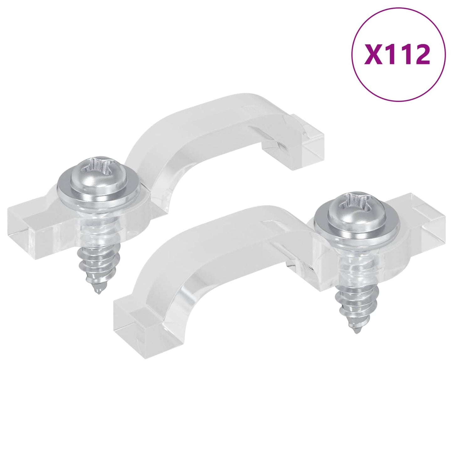 LED Strip Clips 23,8 mm 2 pcs Transparent Plastik og Jern