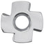 Pronged T-nut 2 pcs Sølv M6 mm Stål