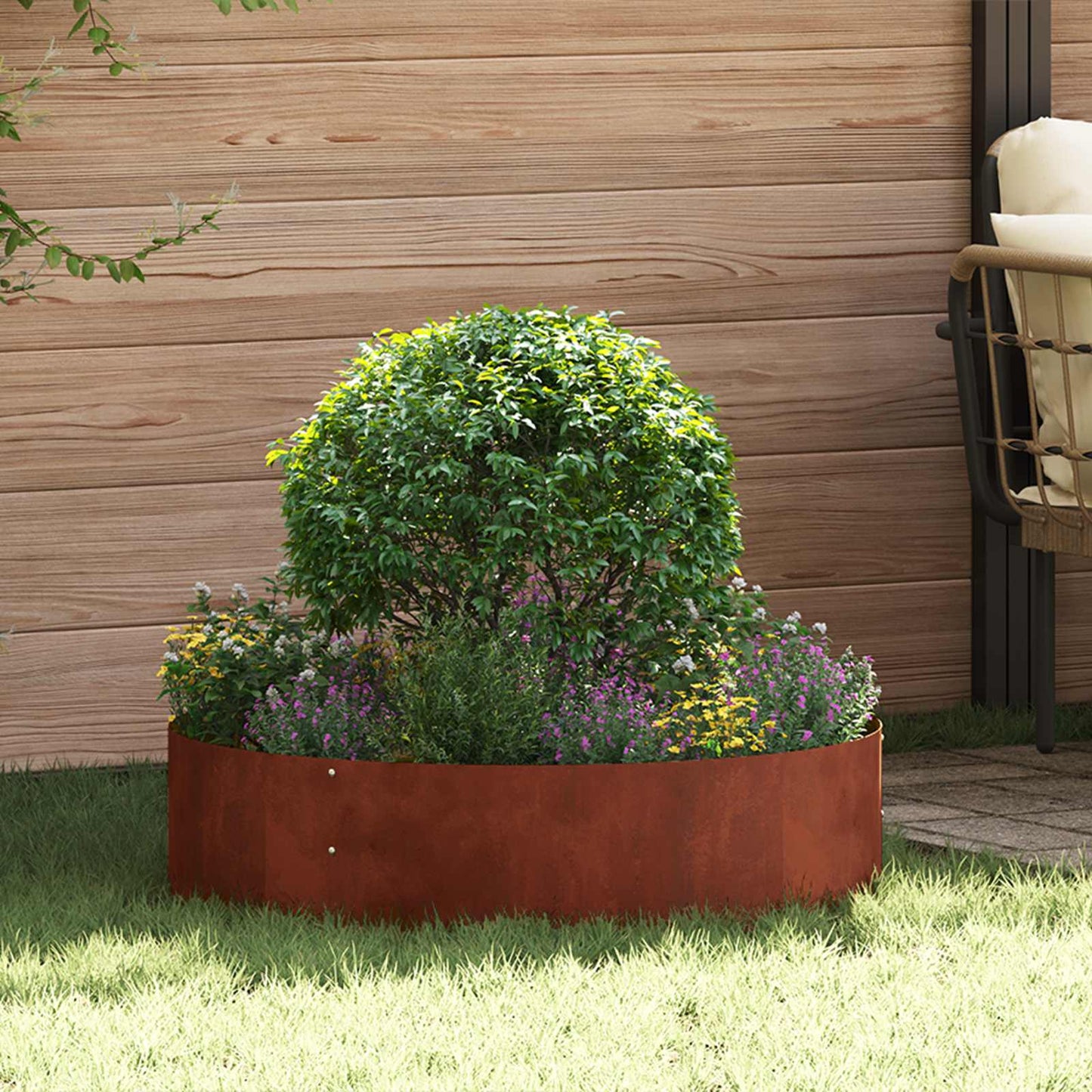 Plante ring 5 stk. Rusten 80 x 80 x 20 cm Cortenstål