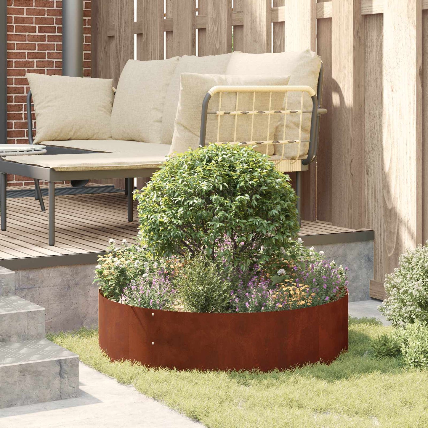 Plante ring 5 stk. Rusten 80 x 80 x 20 cm Cortenstål