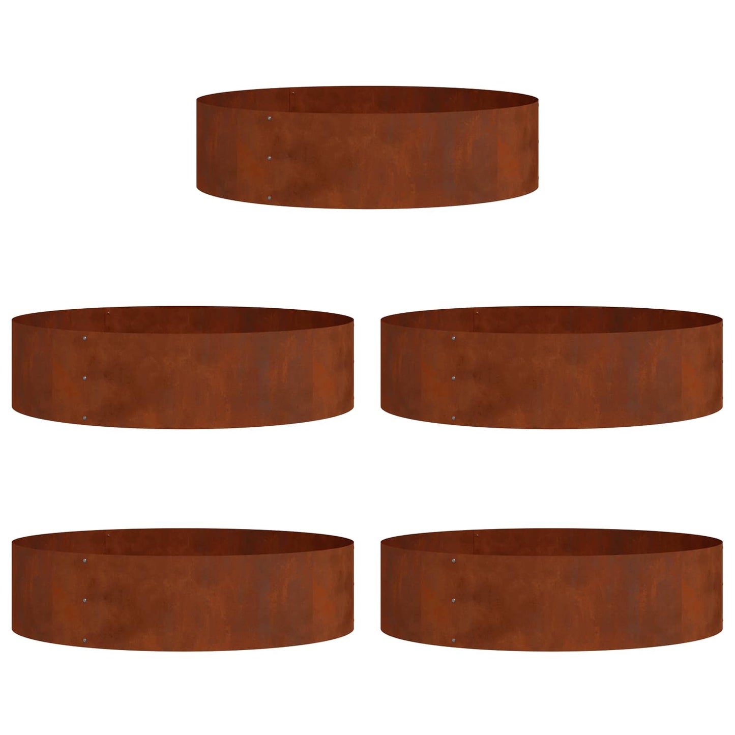 Plante ring 5 stk. Rusten 80 x 80 x 20 cm Cortenstål