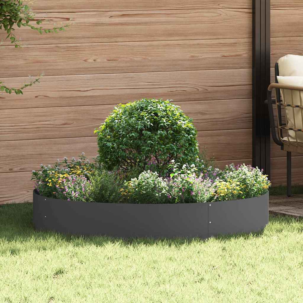 Plante ring 5 stk. Sort 120 x 120 x 20 cm Koldvalset stål