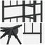 Gazebo Ramme 6 x 3 m Sort Stål