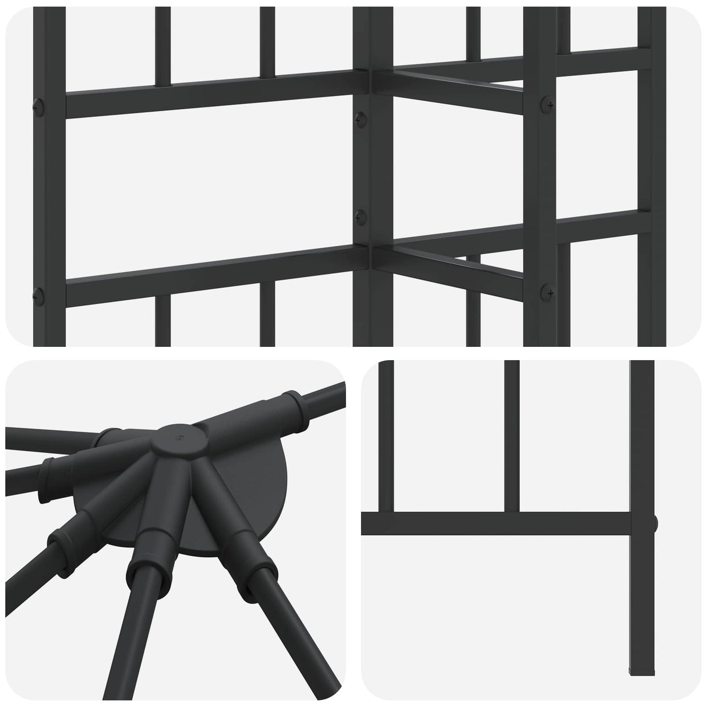 Gazebo Ramme 6 x 3 m Sort Stål