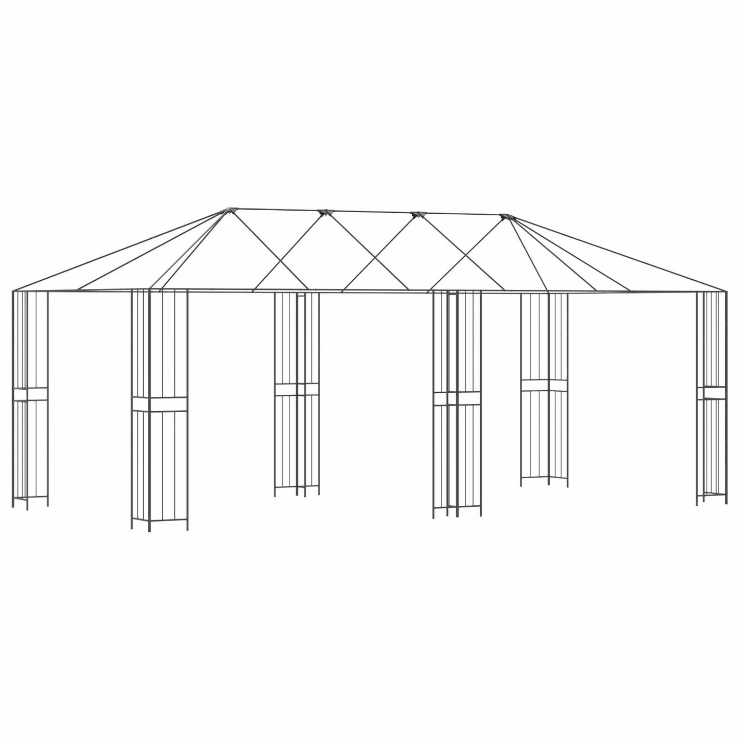 Gazebo Ramme 6 x 3 m Sort Stål