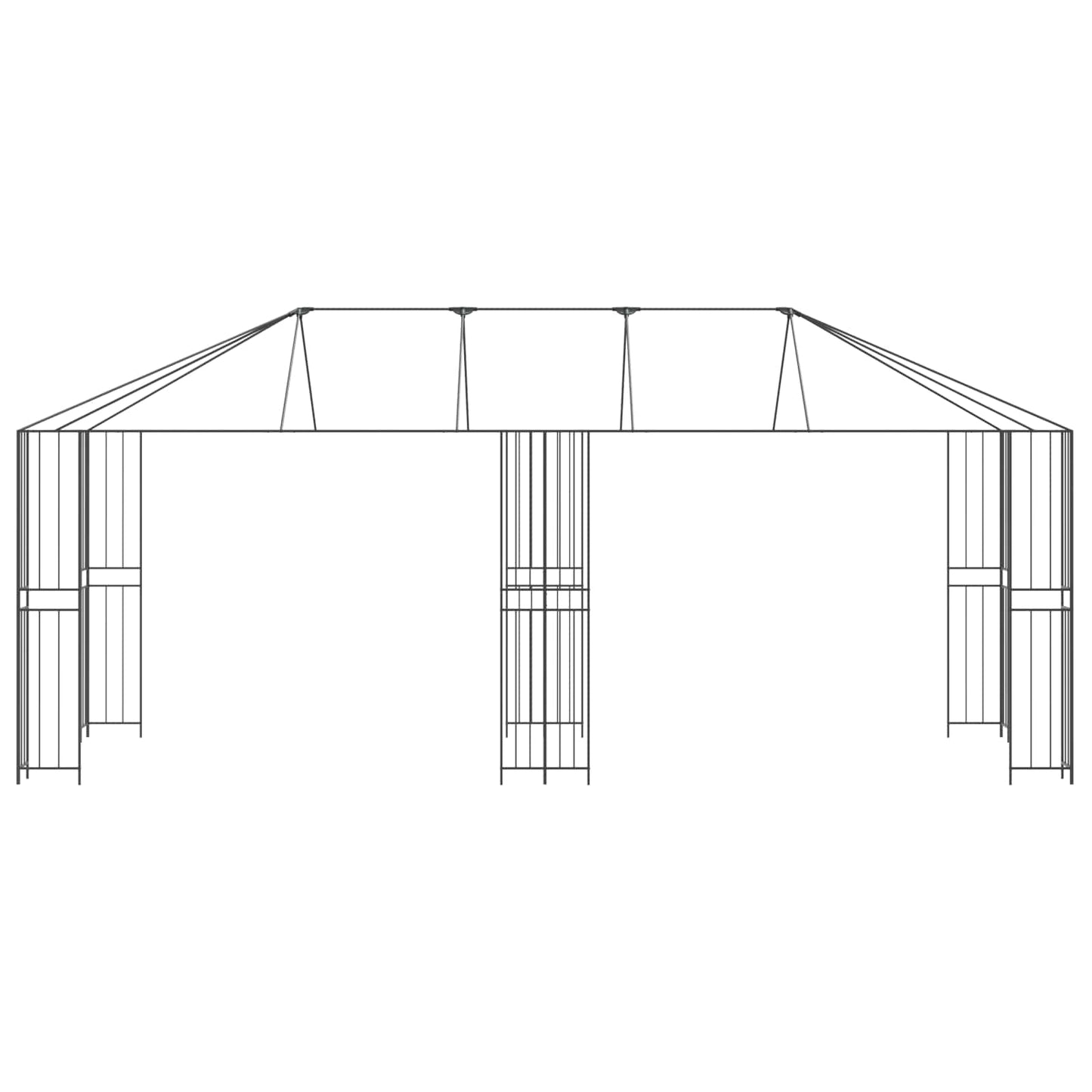 Gazebo Ramme 6 x 3 m Sort Stål