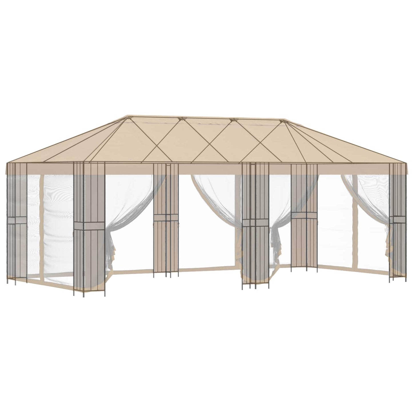 Gazebo Ramme 6 x 3 m Sort Stål