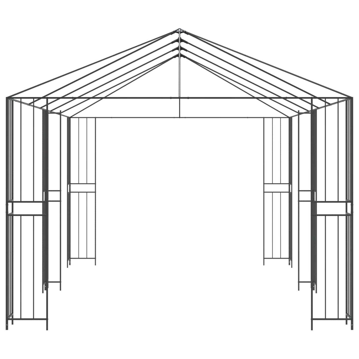 Gazebo Ramme 6 x 3 m Sort Stål