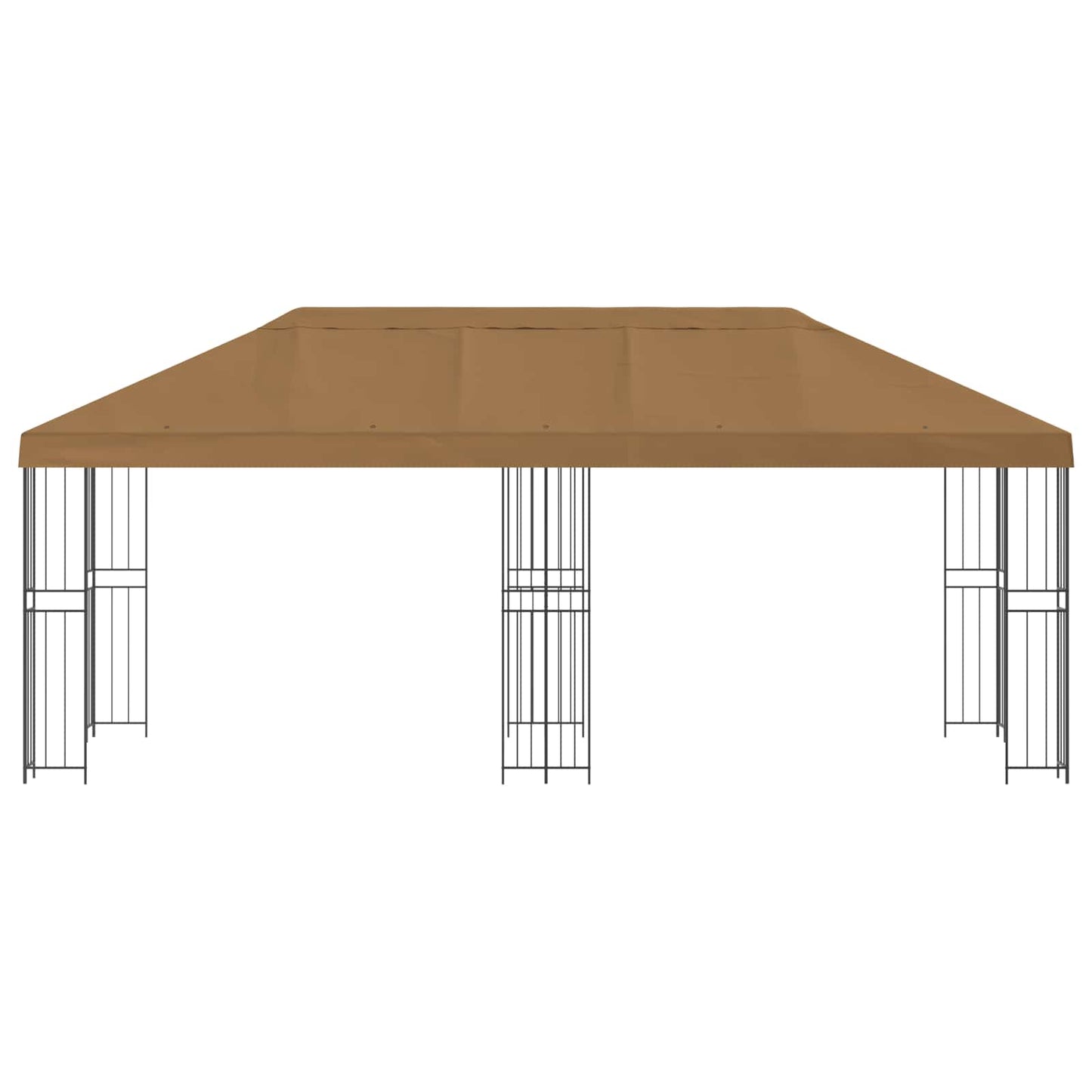 Pavillon med sidetapper 6 x 3 m Beige Polyester og Stål 190