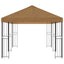 Pavillon med sidetapper 6 x 3 m Beige Polyester og Stål 190