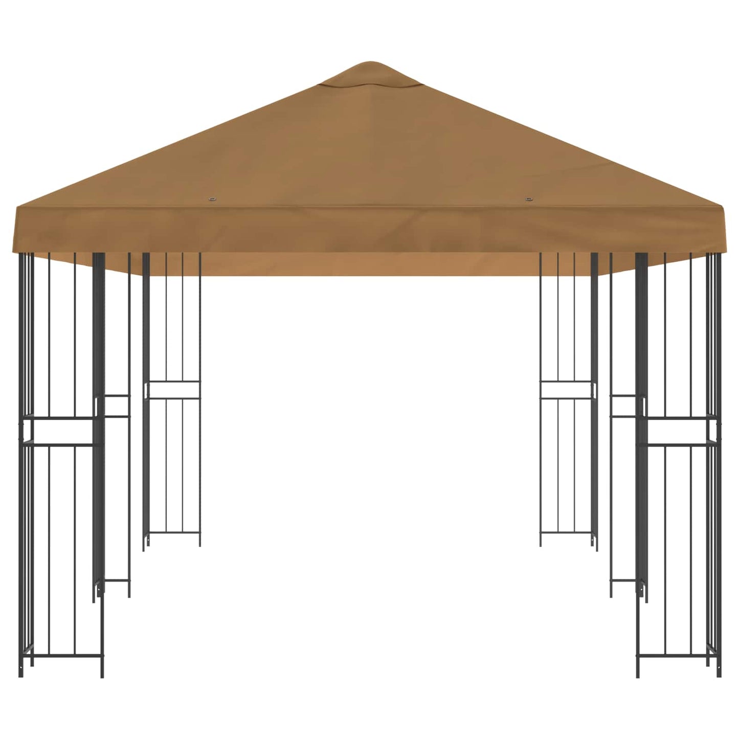 Pavillon med sidetapper 6 x 3 m Beige Polyester og Stål 190