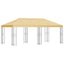 Pavillon med sidetapper 6 x 3 m Cremefarvet Polyester og Stål