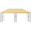 Pavillon med sidetapper 6 x 3 m Cremefarvet Polyester og Stål