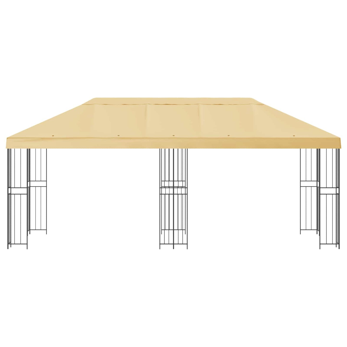 Pavillon med sidetapper 6 x 3 m Cremefarvet Polyester og Stål