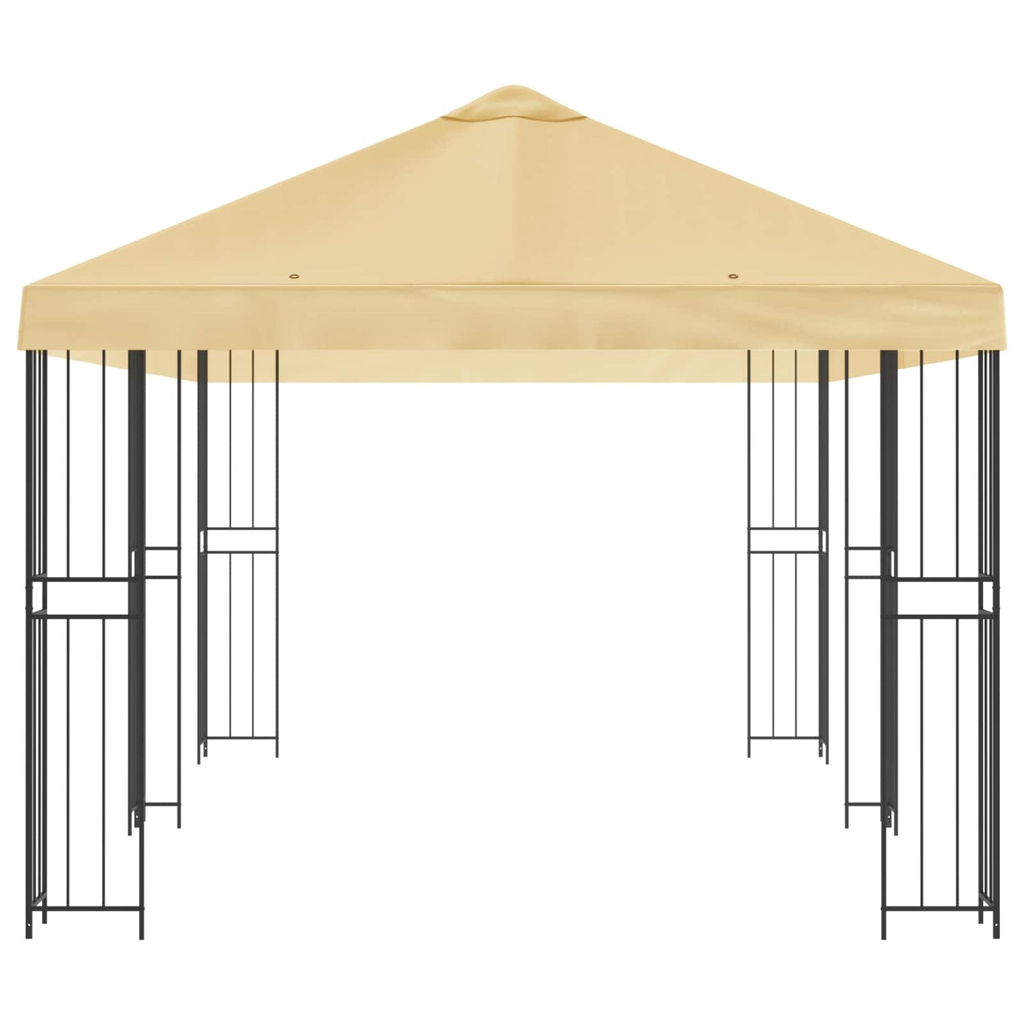 Pavillon med sidetapper 6 x 3 m Cremefarvet Polyester og Stål