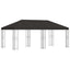 Pavillon med sidetapper 6 x 3 m Antracit Polyester og Stål 190