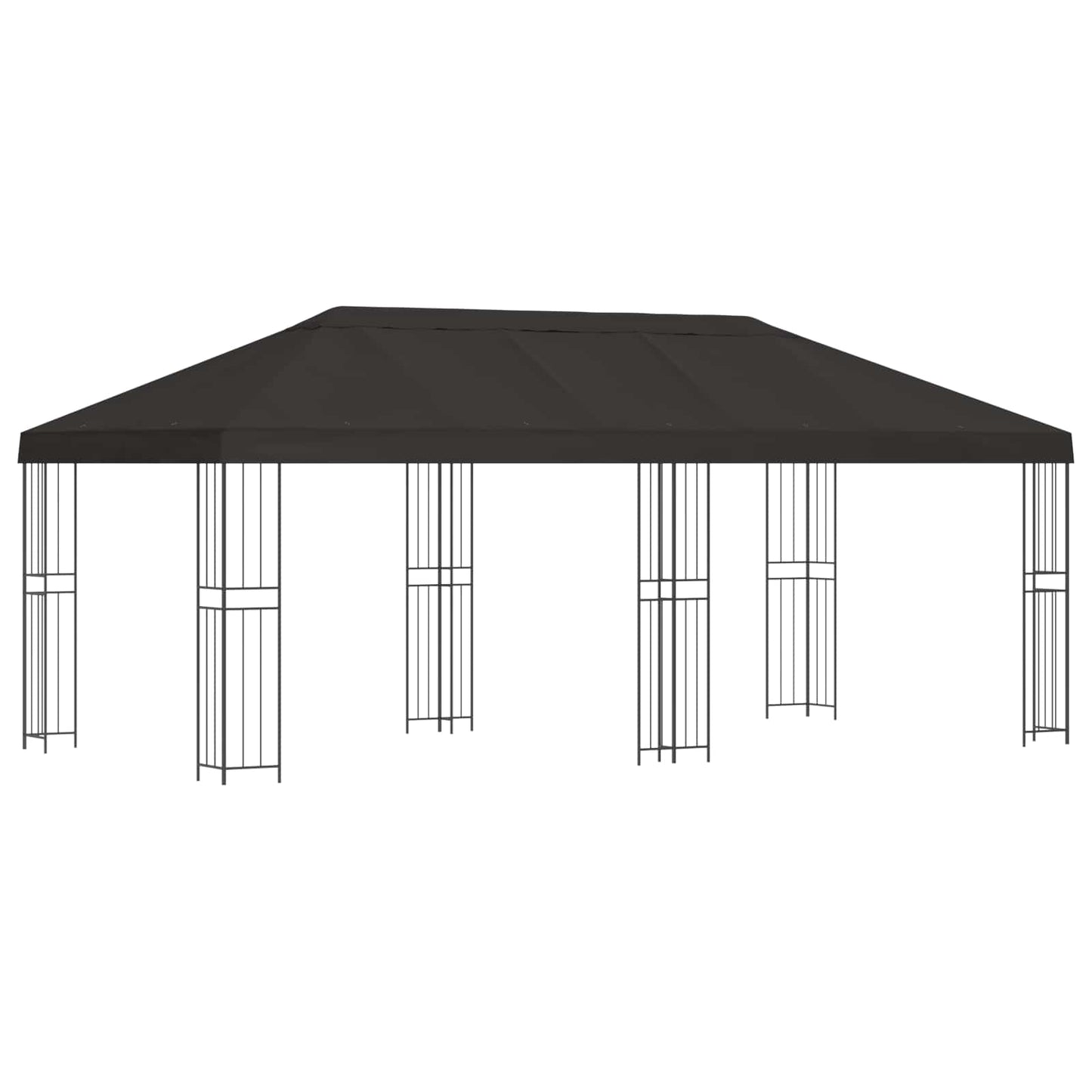 Pavillon med sidetapper 6 x 3 m Antracit Polyester og Stål 190