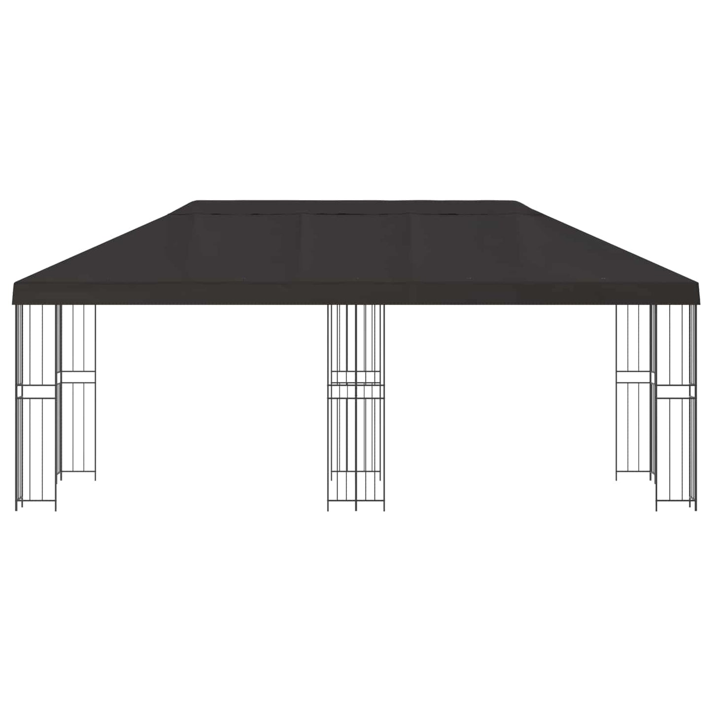 Pavillon med sidetapper 6 x 3 m Antracit Polyester og Stål 190
