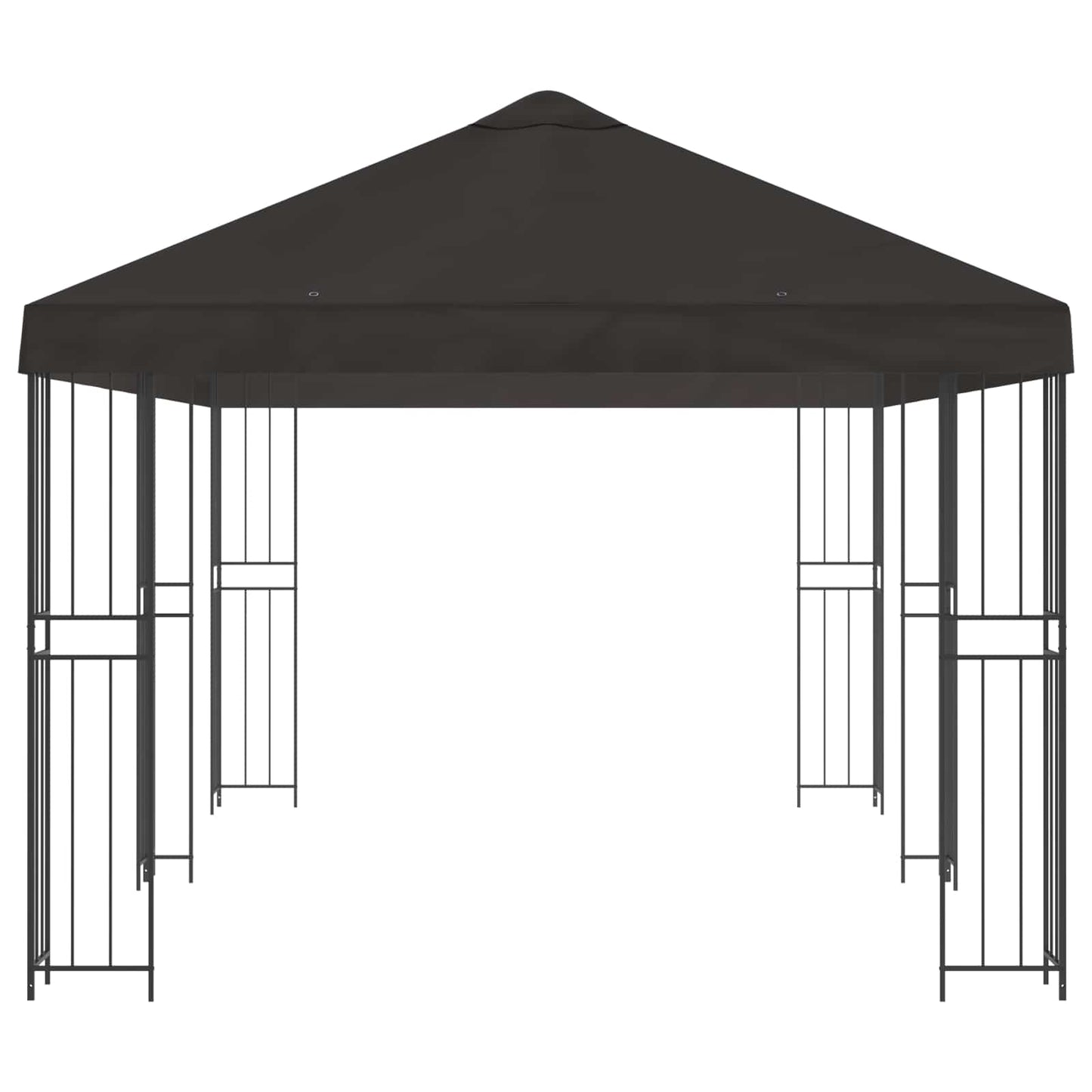 Pavillon med sidetapper 6 x 3 m Antracit Polyester og Stål 190