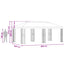 Pavillon med sidetapper 6 x 3 m Antracit Polyester og Stål 190