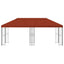 Pavillon med sidetapper 6 x 3 m Terrakotta Polyester og Stål