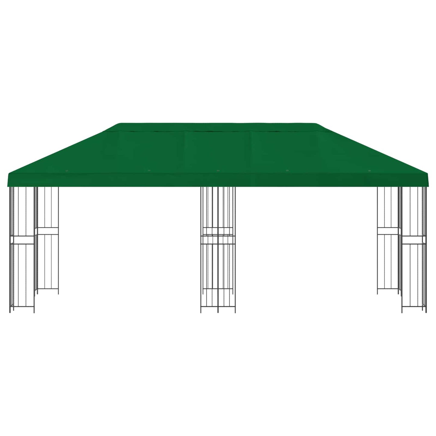 Pavillon med sidetapper 6 x 3 m Grøn Polyester og Stål 190