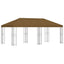 Pavillon med sidetapper 6 x 3 m Gråbrun Polyester og Stål 190