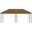 Pavillon med sidetapper 6 x 3 m Gråbrun Polyester og Stål 190