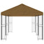Pavillon med sidetapper 6 x 3 m Gråbrun Polyester og Stål 190