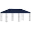 Pavillon med sidetapper 6 x 3 m Blå Polyester og Stål 190