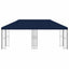 Pavillon med sidetapper 6 x 3 m Blå Polyester og Stål 190