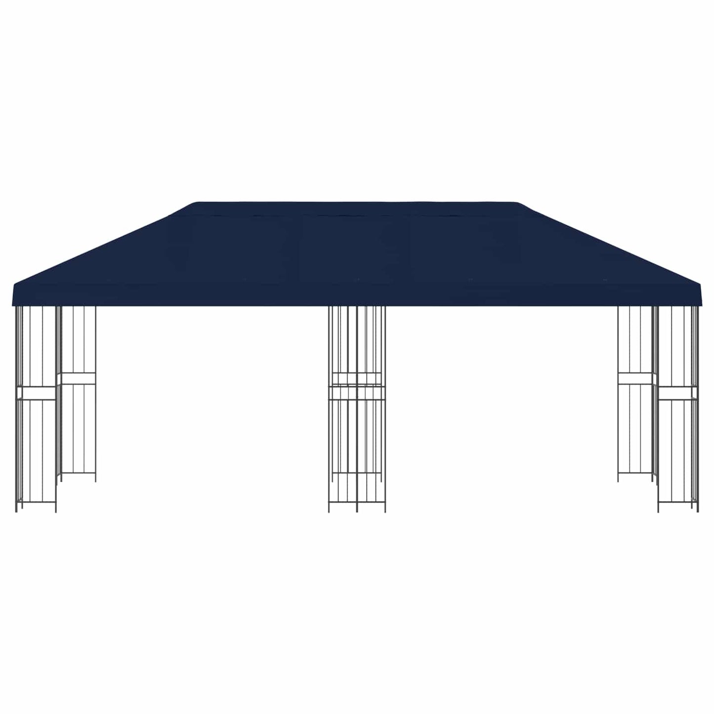 Pavillon med sidetapper 6 x 3 m Blå Polyester og Stål 190