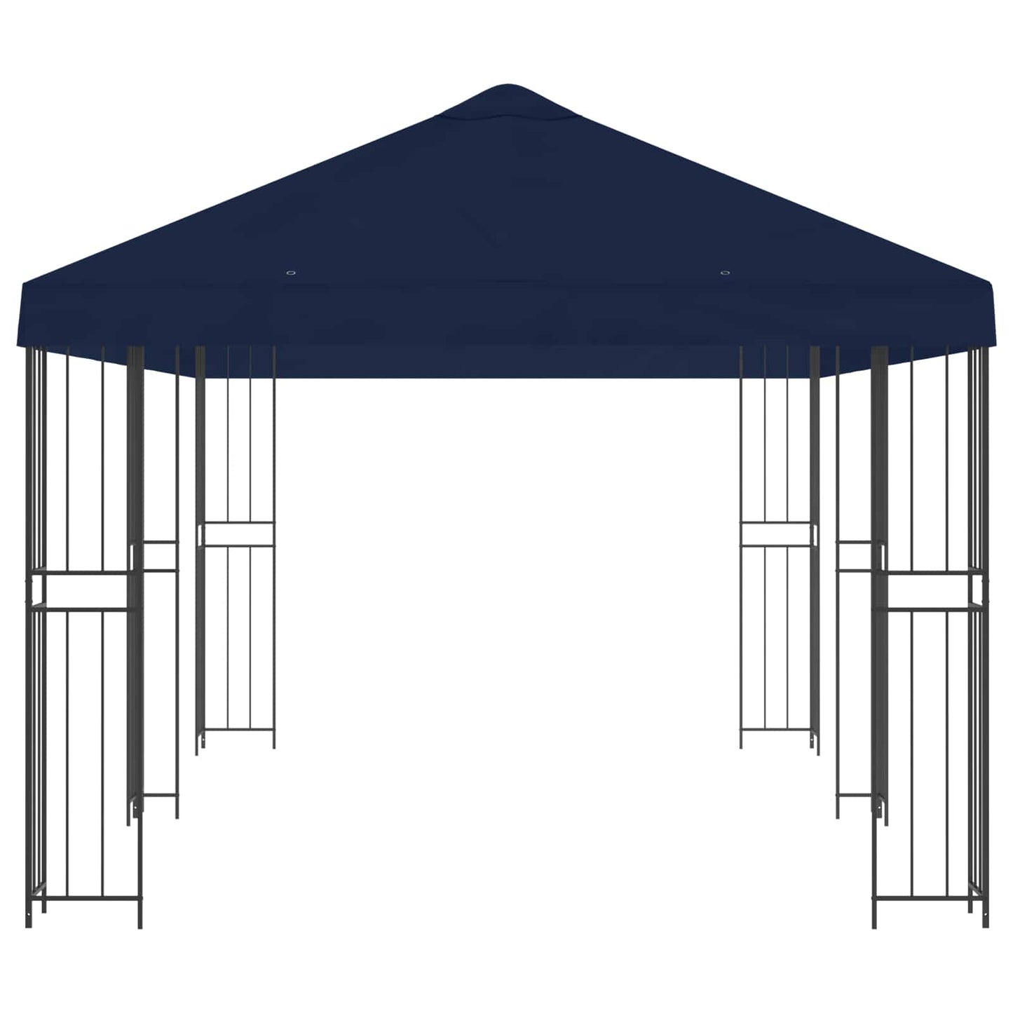 Pavillon med sidetapper 6 x 3 m Blå Polyester og Stål 190