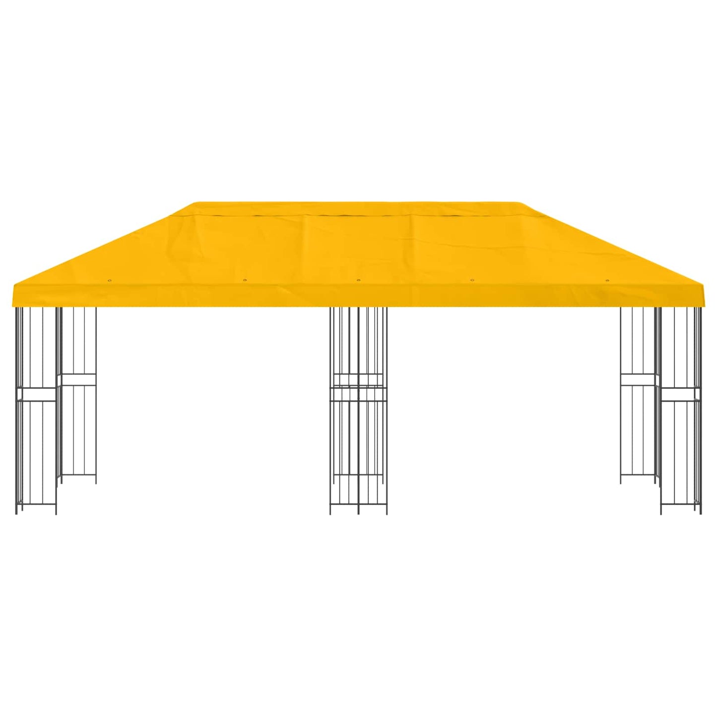 Pavillon med sidetapper 6 x 3 m Gul Polyester og Stål 190