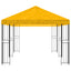 Pavillon med sidetapper 6 x 3 m Gul Polyester og Stål 190