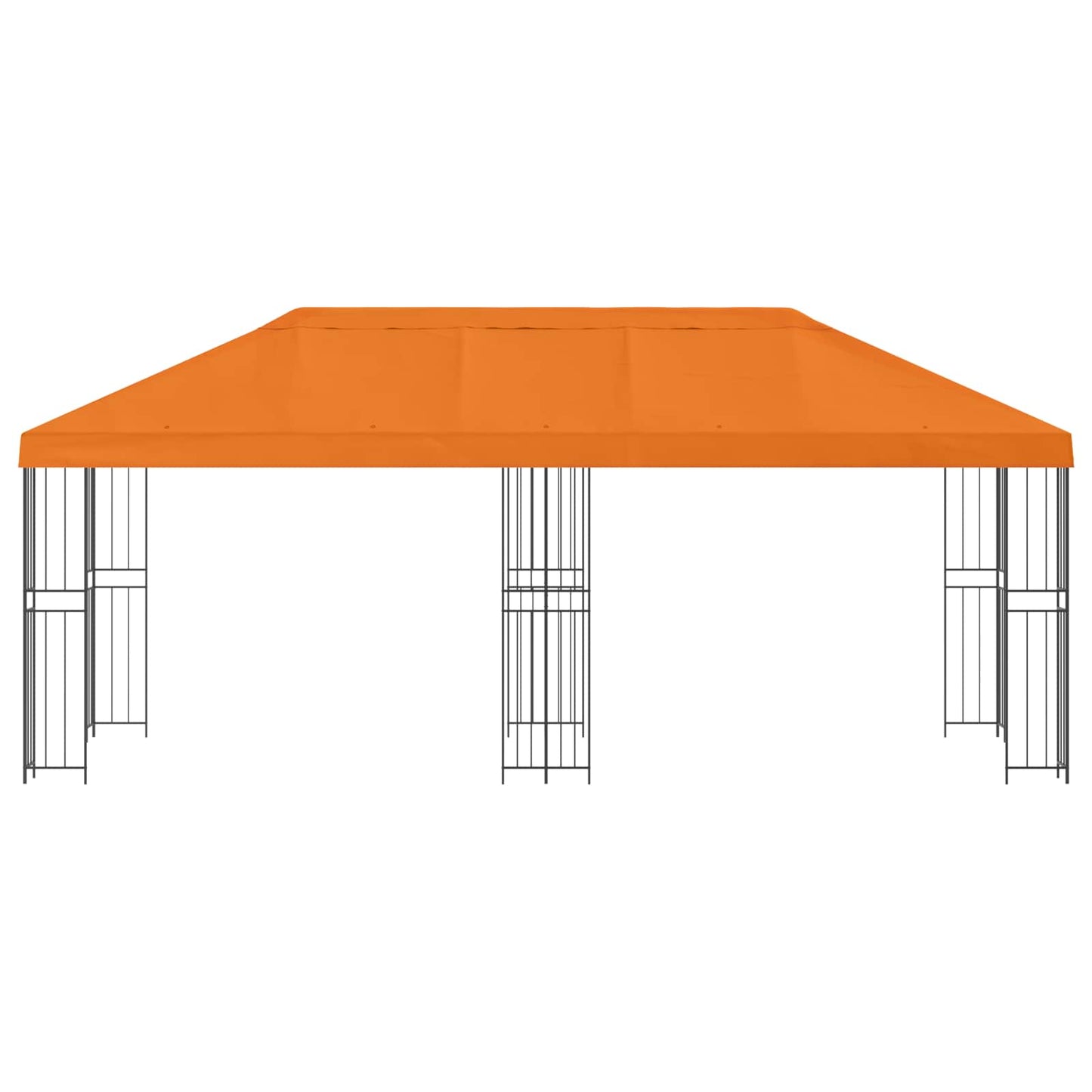 Pavillon med sidetapper 6 x 3 m Orange Polyester og Stål 190