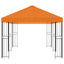 Pavillon med sidetapper 6 x 3 m Orange Polyester og Stål 190
